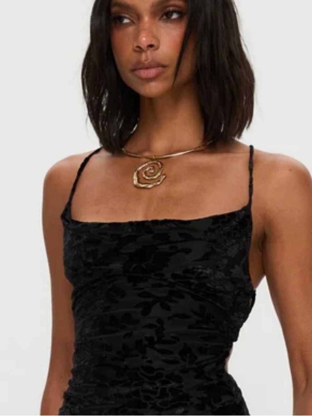 Urban Outfitters Black Velvet-Texture Cami